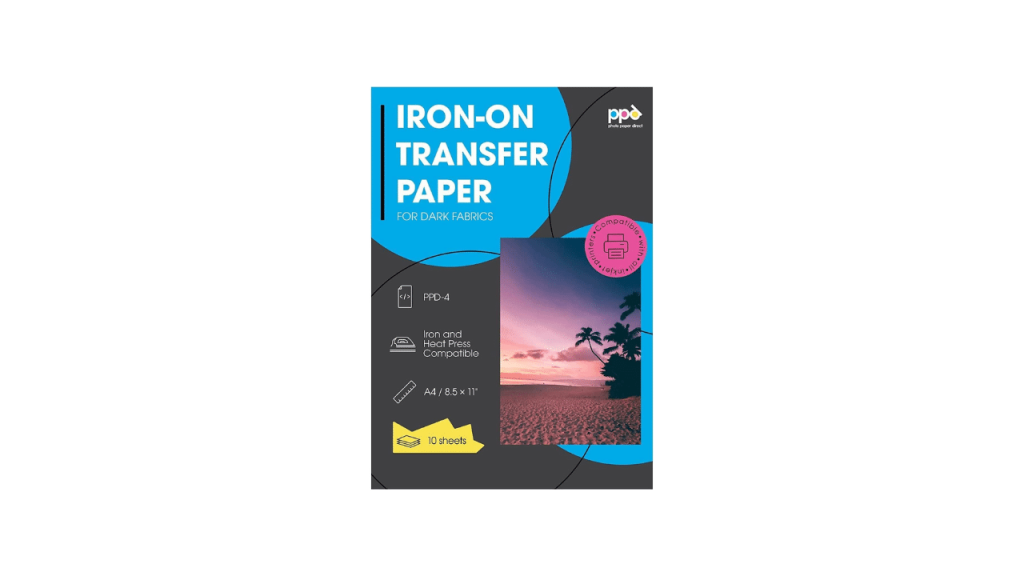 Inkjet Iron On T Shirt Transfer Paper For Dark Fabrics 5 A4 Sheets