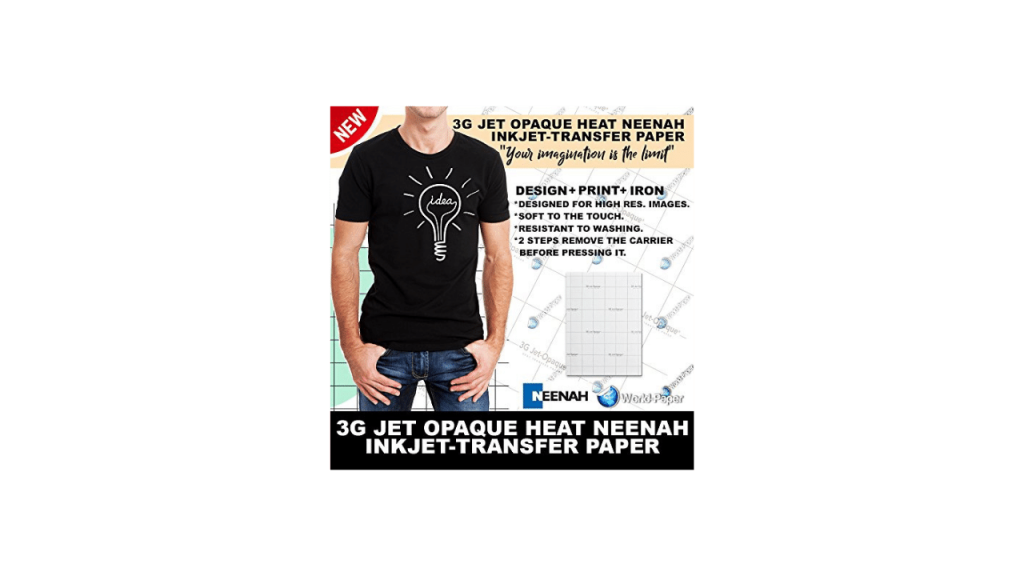 PPD Inkjet Premium T Shirt Transfer Paper - Iron On for Dark Fabric - 8.5 x  11 inch Paper Size - 20 Sheet Count - PPD-4-20