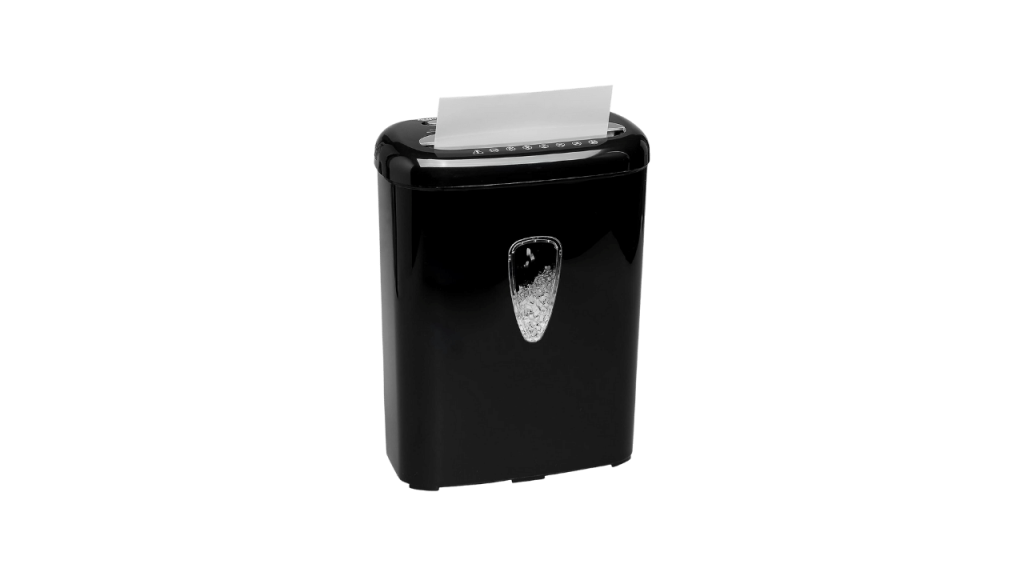   Basics 8 Sheet Cross Cut Paper and Credit Card Shredder  with 4.1 Gallon Bin, Black : Office Products